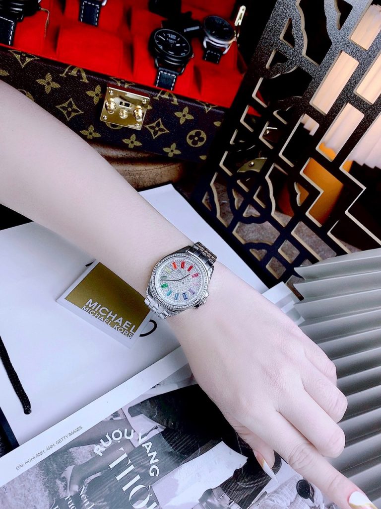 Đồng hồ Michael Kors Mini Pilot Pave MK7368 nữ đính đá Like Auth 36mm (2)
