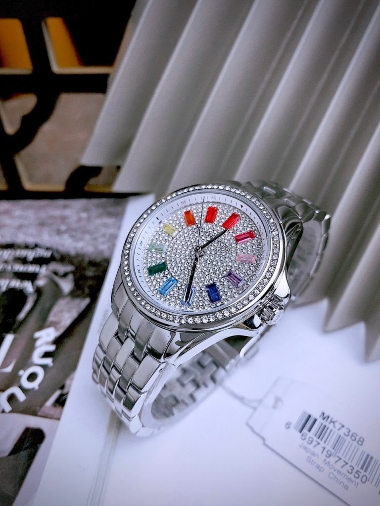 Đồng hồ Michael Kors Mini Pilot Pave MK7368 nữ đính đá Like Auth 36mm (2)