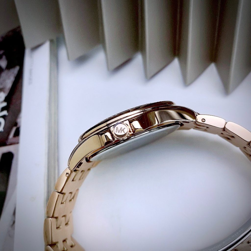 Đồng hồ Michael Kors Mini Pilot Pave Rose Gold MK7367 Like Auth 36mm (2)