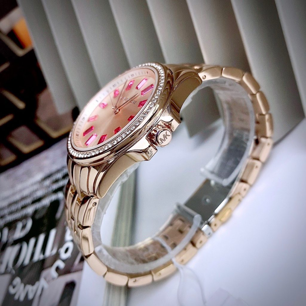 Đồng hồ Michael Kors Mini Pilot Pave Rose Gold MK7367 Like Auth 36mm (2)