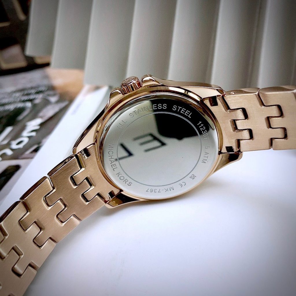 Đồng hồ Michael Kors Mini Pilot Pave Rose Gold MK7367 Like Auth 36mm (2)