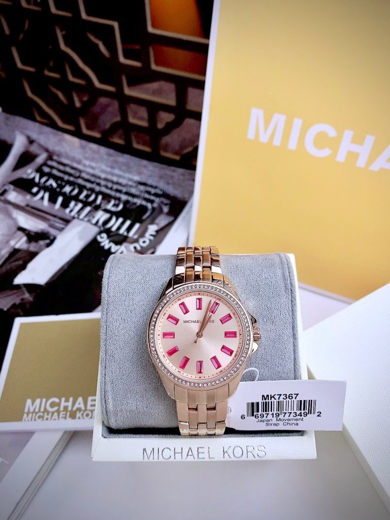 Đồng hồ Michael Kors Mini Pilot Pave Rose Gold MK7367 Like Auth 36mm (2)