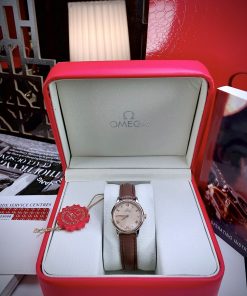 Đồng hồ Omega Deville nữ dây da màu nâu Super Fake Nhật (2)