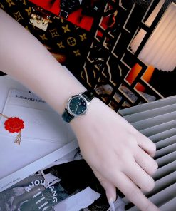 Đồng hồ Omega Deville nữ dây da màu xanh lá cây máy Nhật (2)