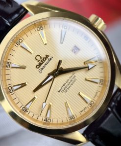 Đồng hồ Omega Seamaster nam màu vàng gold Super Fake 11 38 (2)