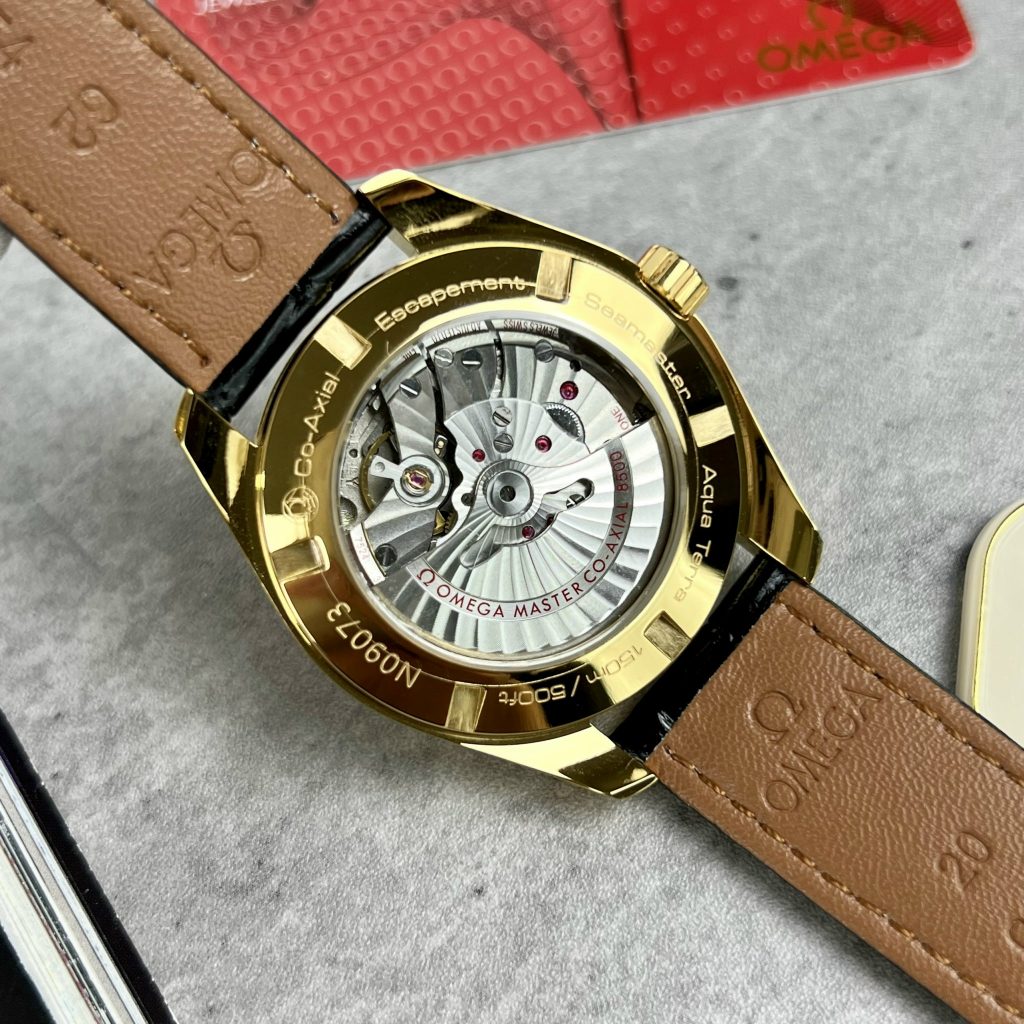 Đồng hồ Omega Seamaster nam màu vàng gold Super Fake 11 38 (2)