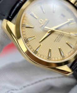 Đồng hồ Omega Seamaster nam màu vàng gold Super Fake 11 38 (2)