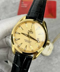 Đồng hồ Omega Seamaster nam màu vàng gold Super Fake 11 38 (2)