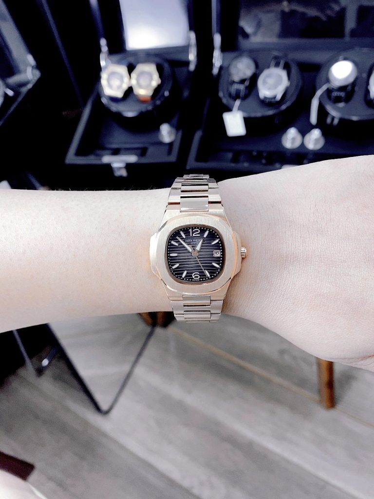 Đồng hồ Patek Philippe nữ máy Nhật giá rẻ màu vàng hồng 32mm