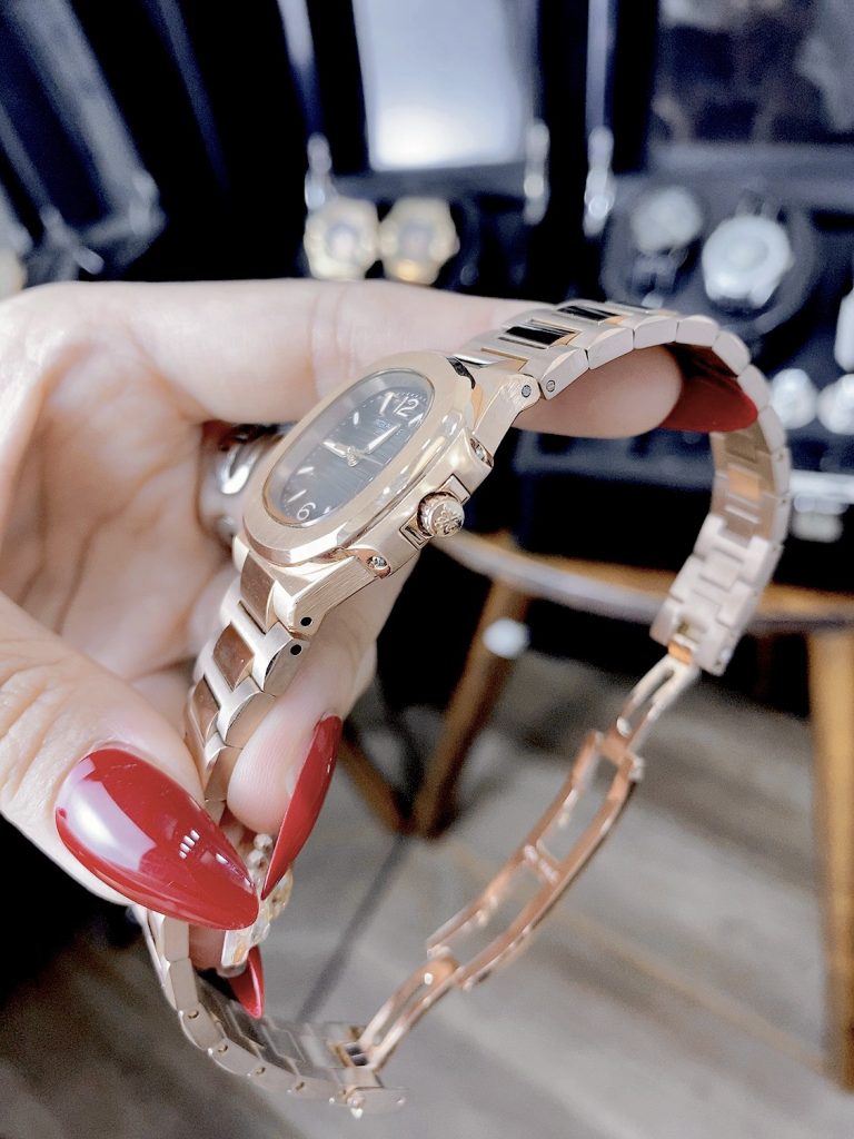 Đồng hồ Patek Philippe nữ máy Nhật giá rẻ màu vàng hồng 32mm