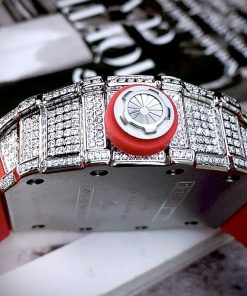 Đồng hồ Richard Mille fake máy Nhật giá rẻ dây cao su màu đỏ 45mm