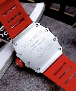 Đồng hồ Richard Mille fake máy Nhật giá rẻ dây cao su màu đỏ 45mm