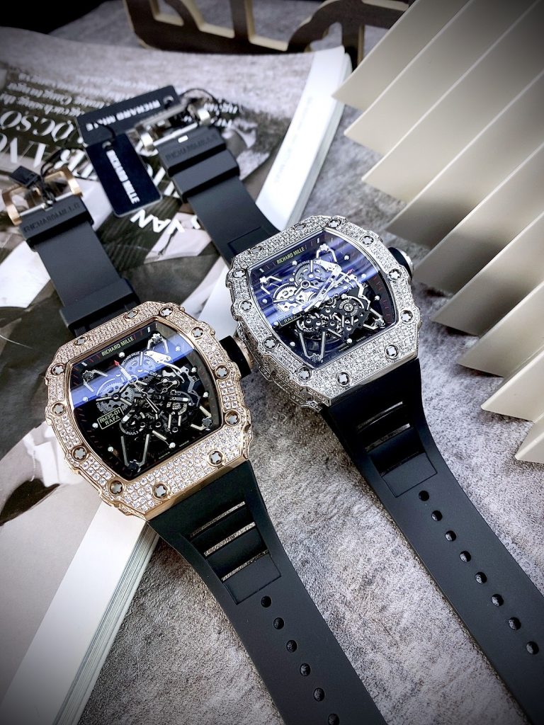 Đồng hồ Richard Mille máy Nhật giá rẻ RM35-01 màu đen đính đá 45mm (1)
