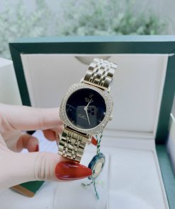 Đồng hồ Rolex Cellini nữ dây kim loại mạ vàng đính đá 34mm (1)