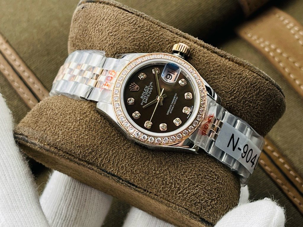 Đồng hồ Rolex DateJust Lady nữ đính đá Replica 11 Thụy Sỹ 28mm (2)