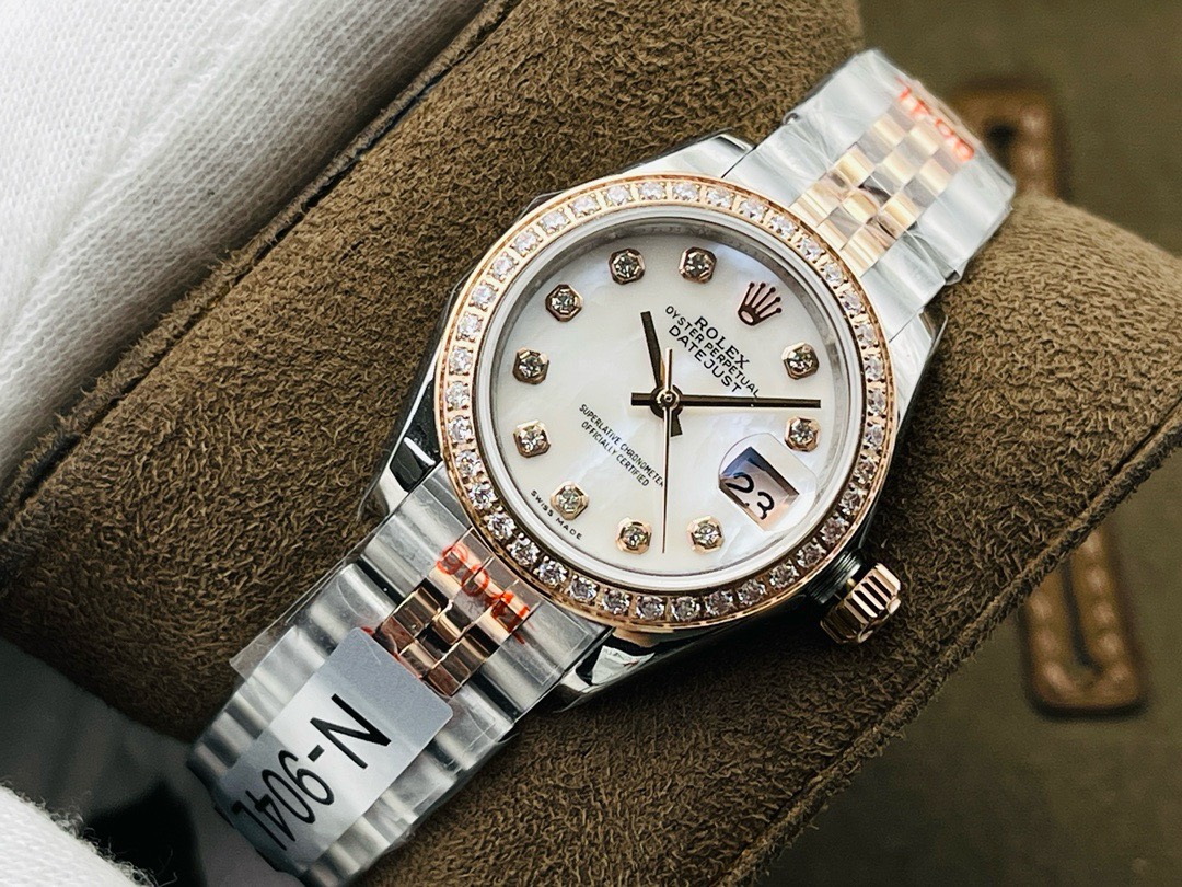 Đồng hồ Rolex DateJust Lady nữ mặt khảm xà cừ Rep 11 Thụy Sỹ 28mm (8) Đồng hồ Rolex DateJust Lady nữ mặt khảm xà cừ Rep 11 Thụy Sỹ 28mm (2)