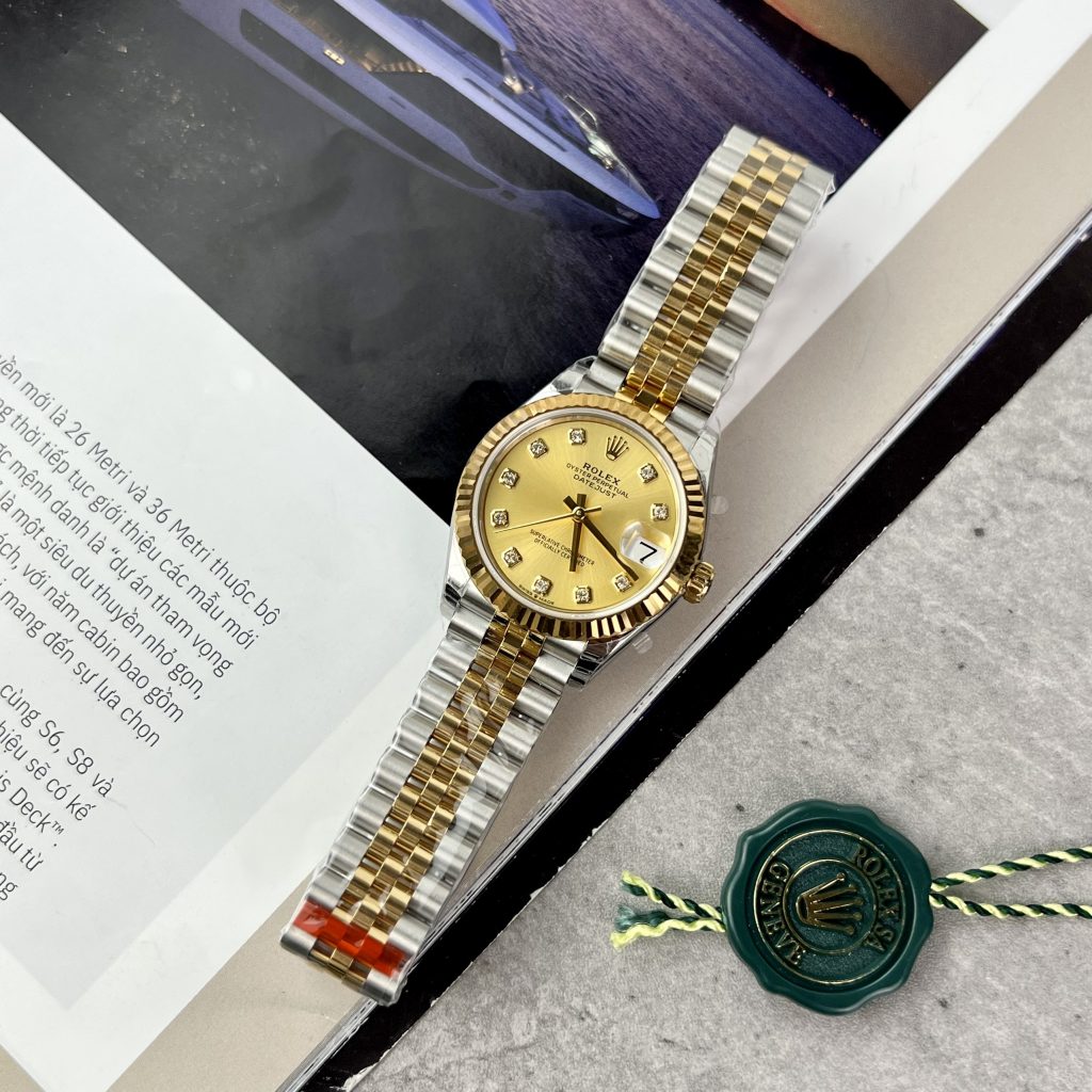 Đồng hồ Rolex DateJust Replica 11 nữ dây kim loại EW Factory 31mm (2)