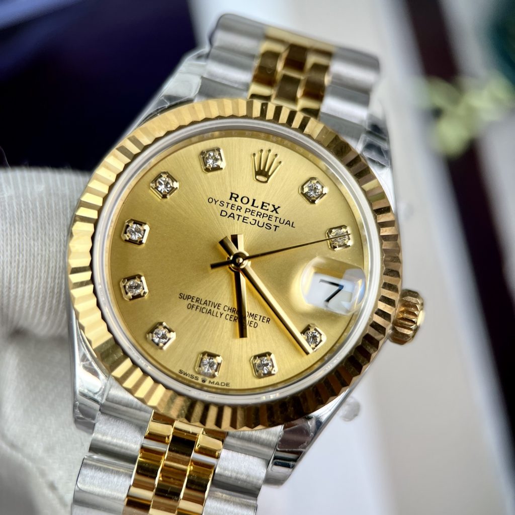 Đồng hồ Rolex DateJust Replica 11 nữ dây kim loại EW Factory 31mm (2)
