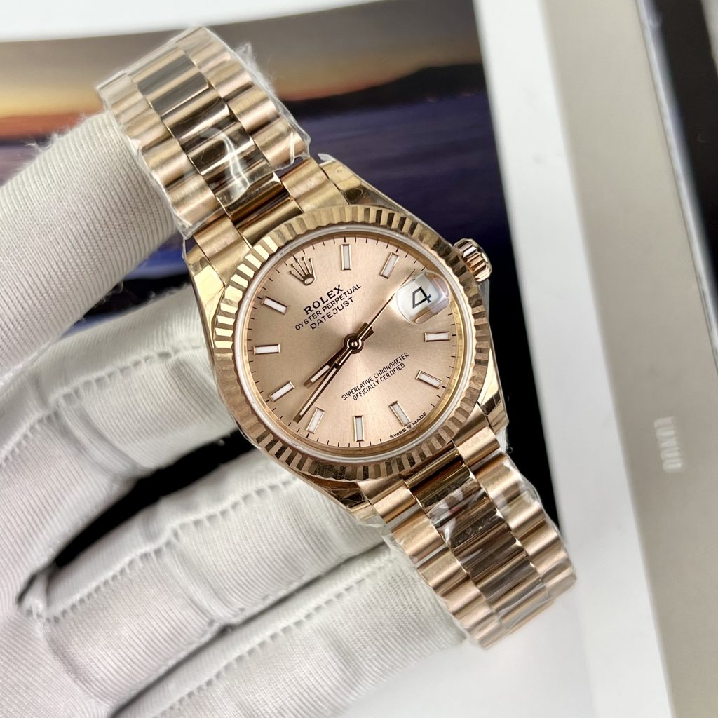 Đồng hồ Rolex DateJust Rose Gold Rep 11 Thụy Sỹ EW Factory 31mm (2)