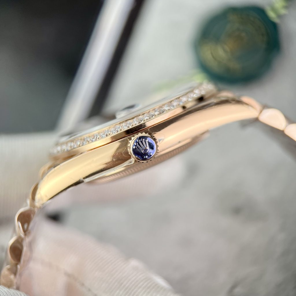 Đồng hồ Rolex Day-Date Rose Gold nam đính đá Replica 11 thụy sỹ 40mm (2)