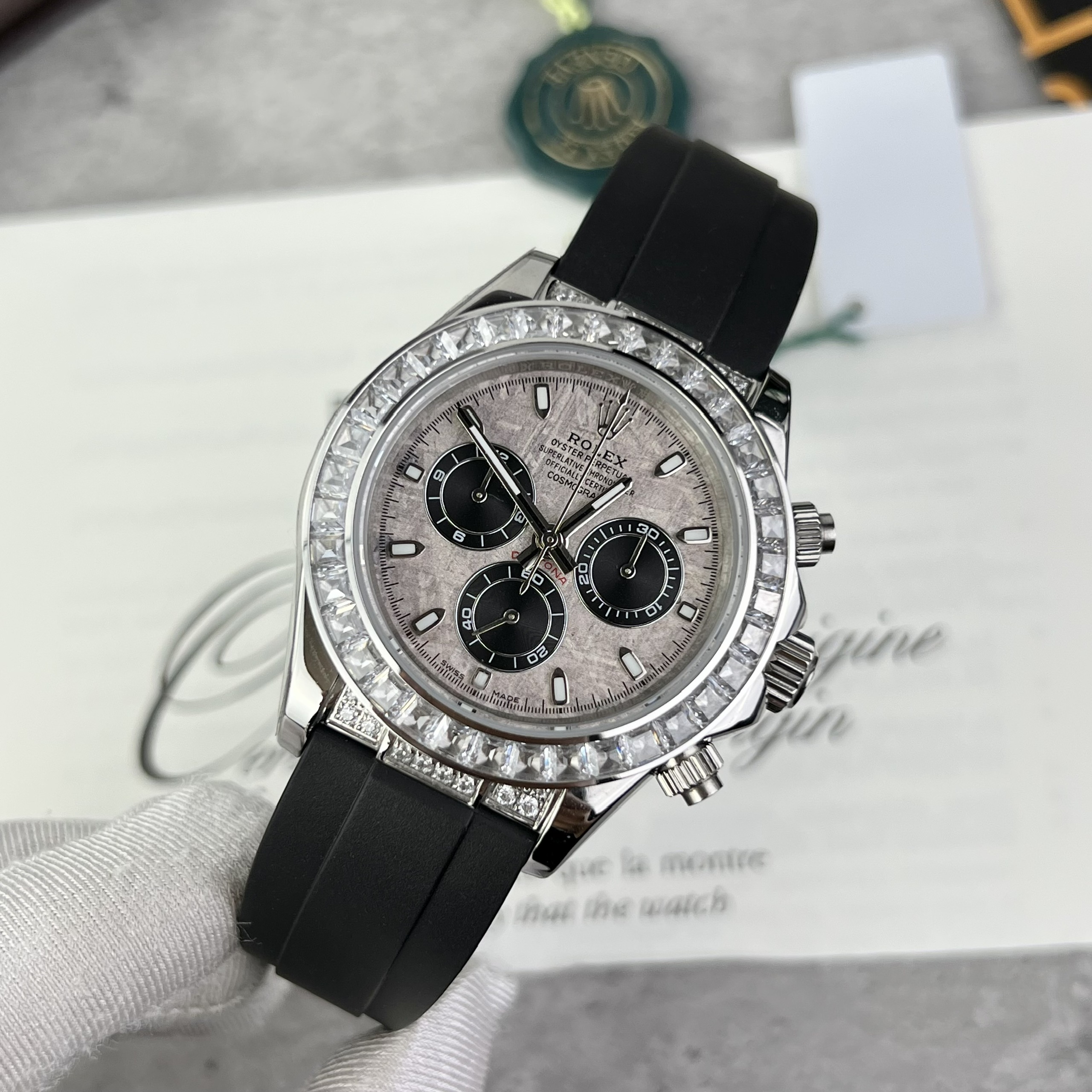 Đồng hồ Rolex Daytona nam mặt thiên thạch Rep 11 thụy sỹ 40mm (9) Đồng hồ Rolex Daytona nam mặt thiên thạch Rep 11 thụy sỹ 40mm (2)