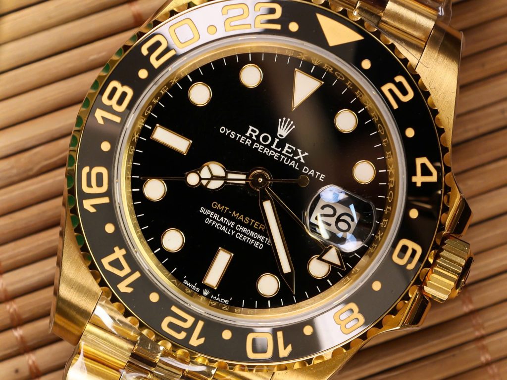 Đồng hồ Rolex GMT-Master ll Vàng Gold Replica 11 Clean Factory 40mm (9)