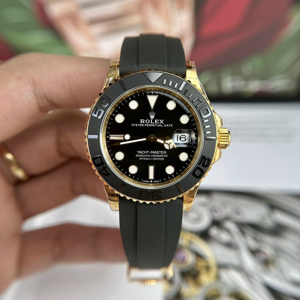 Đồng hồ Rolex Yacht-Master màu vàng gold Replica 11 Clean Factory 42mm (2)