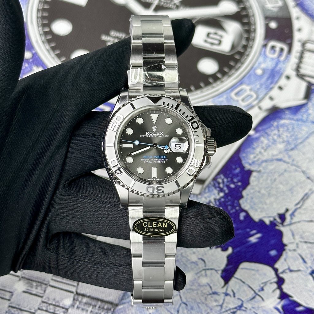 Đồng hồ Rolex Yacht-Master nam mặt xám Rep 11 Cao Cấp Clean Factory 40mm (2)