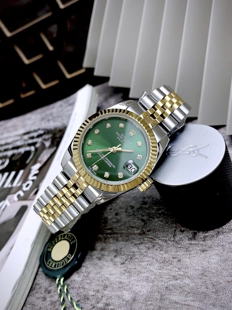 Đồng hồ Rolex giá 2 triệu Datejust nữ mặt xanh lá cây 31mm (1)