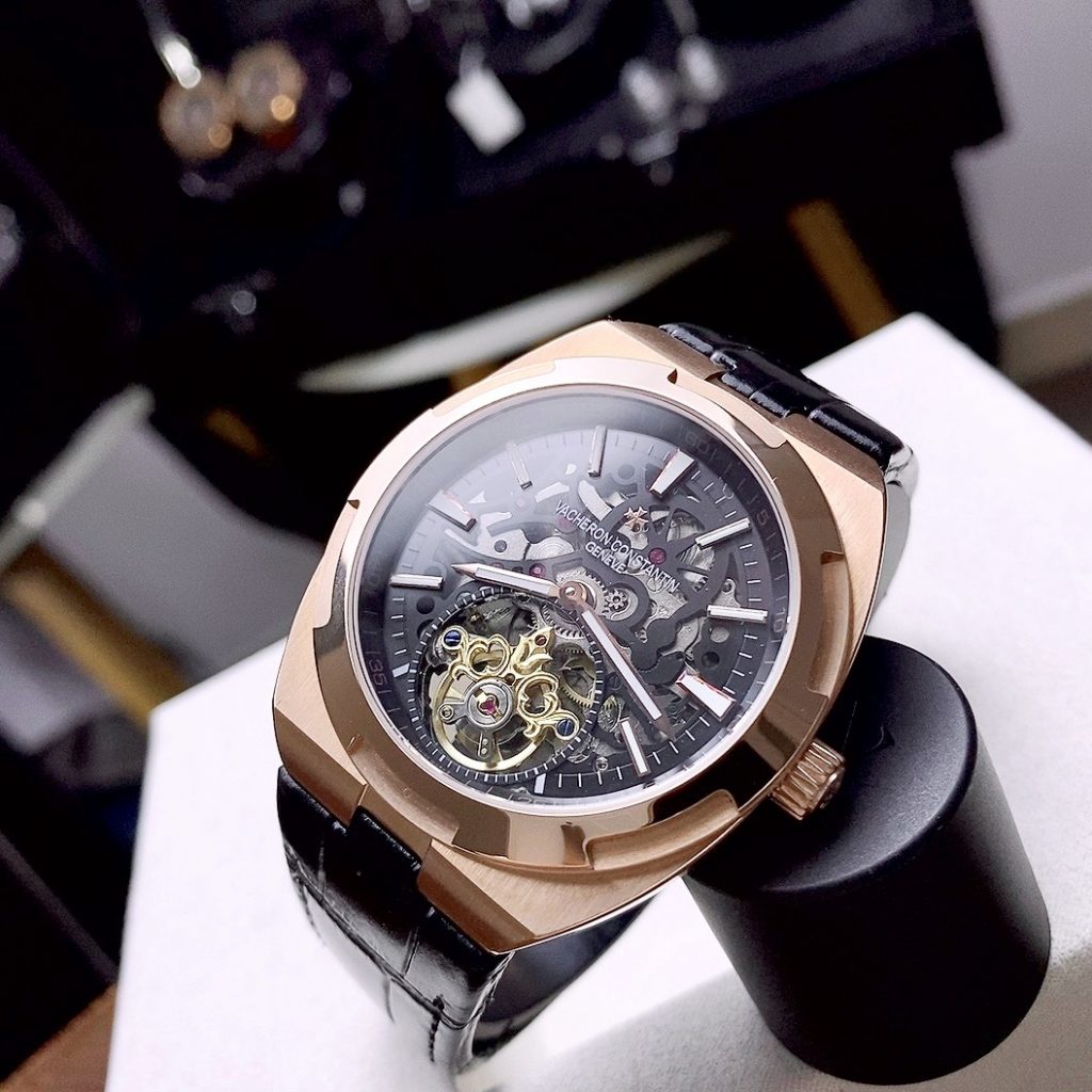 Đồng hồ Vacheron Constantin cơ lộ máy Nhật màu vàng hồng 42mm (1)