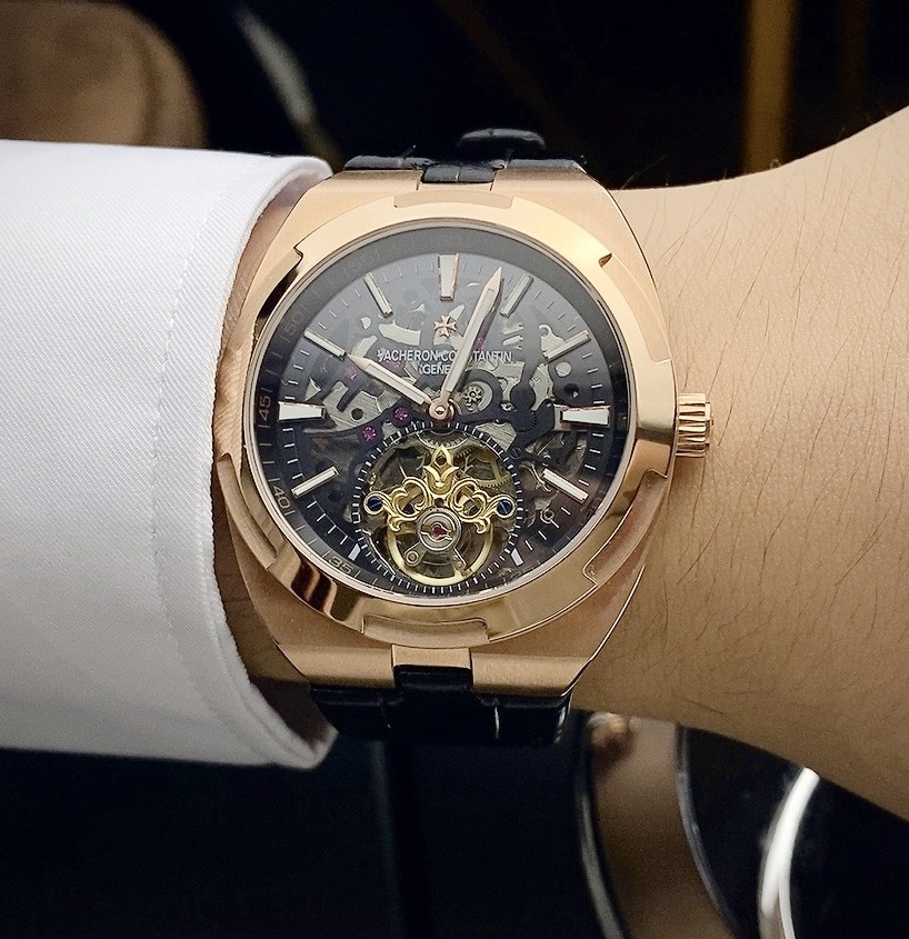 Đồng hồ Vacheron Constantin cơ lộ máy Nhật màu vàng hồng 42mm (1)