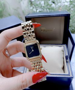 Đồng hồ nữ Chopard giá rẻ dây kim loại mạ vàng mặt vuông 30mm (1)