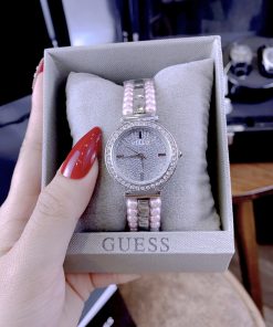 Đồng hồ nữ Guess Gala Like Auth dây ngọc trai mặt đính đá 30mm