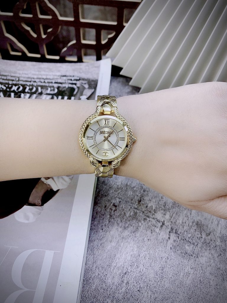 Đồng hồ nữ Just Cavalli JC1L046M0255 hình rắn mạ vàng 32mm