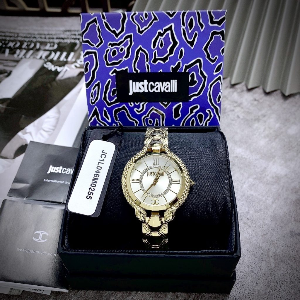 Đồng hồ nữ Just Cavalli JC1L046M0255 hình rắn mạ vàng 32mm