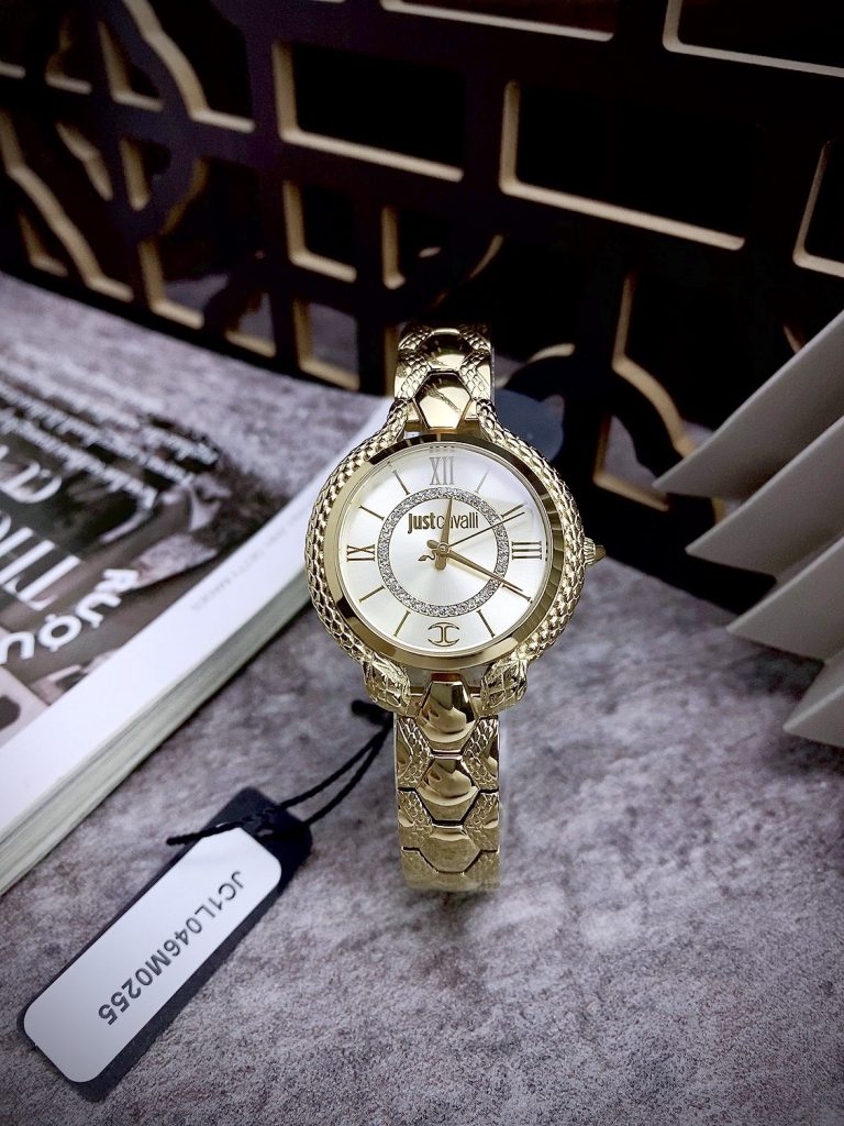 Đồng hồ nữ Just Cavalli JC1L046M0255 hình rắn mạ vàng 32mm