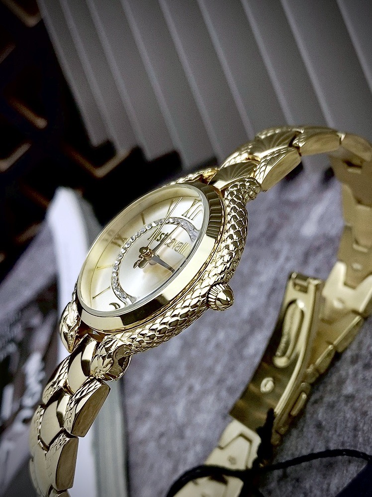 Đồng hồ nữ Just Cavalli JC1L046M0255 hình rắn mạ vàng 32mm
