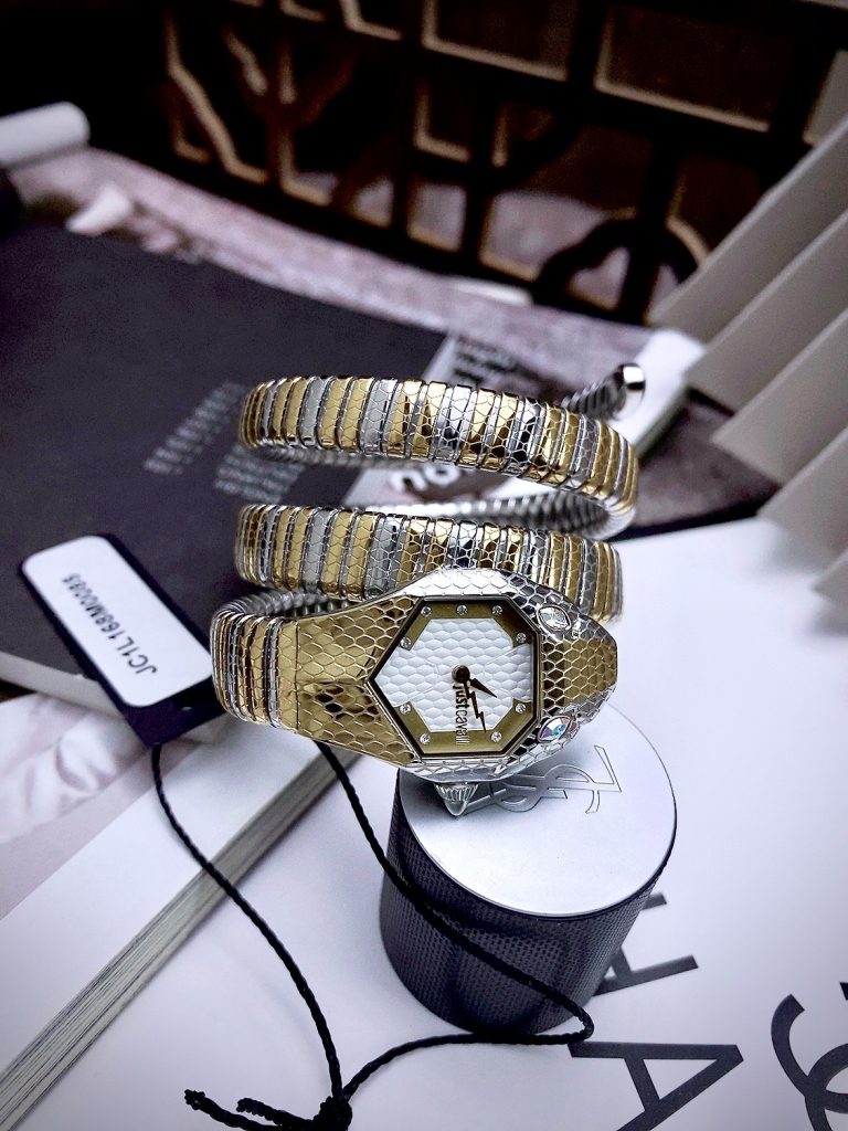 Đồng hồ nữ Just Cavalli JC1L168M0075 Like auth hình rắn mặt trắng 28mm (1)