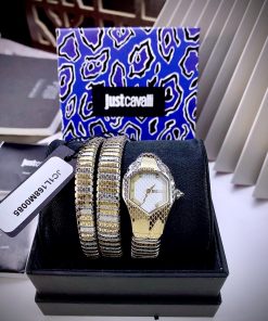 Đồng hồ nữ Just Cavalli JC1L168M0075 Like auth hình rắn mặt trắng 28mm (1)