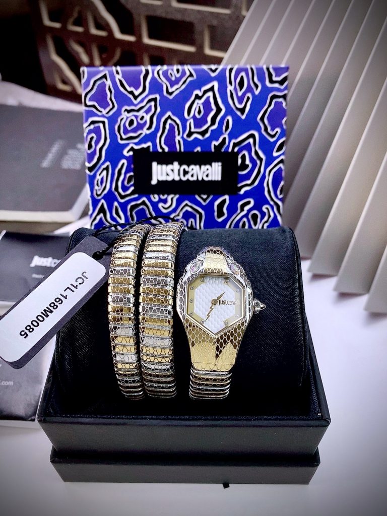 Đồng hồ nữ Just Cavalli JC1L168M0075 Like auth hình rắn mặt trắng 28mm (1)