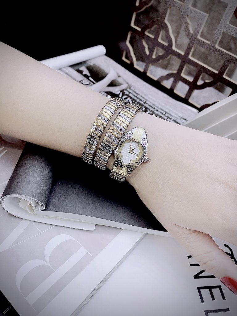 Đồng hồ nữ Just Cavalli JC1L168M0075 Like auth hình rắn mặt trắng 28mm (1)