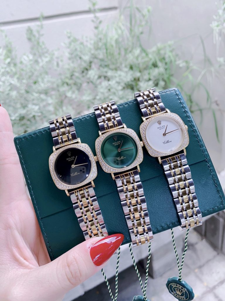 Đồng hồ nữ Rolex Cellini dây kim loại Demi mặt vuông 34mm (1)