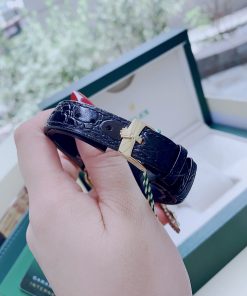 Đồng hồ nữ Rolex giá rẻ Cellini dây da mặt vuông đính đá 34mm (6)