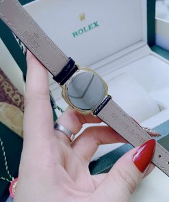 Đồng hồ nữ Rolex giá rẻ Cellini dây da mặt vuông đính đá 34mm (6)