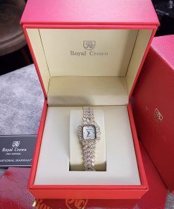 Đồng hồ nữ Royal Crown đính đá mặt xà cừ Like Auth 30mm