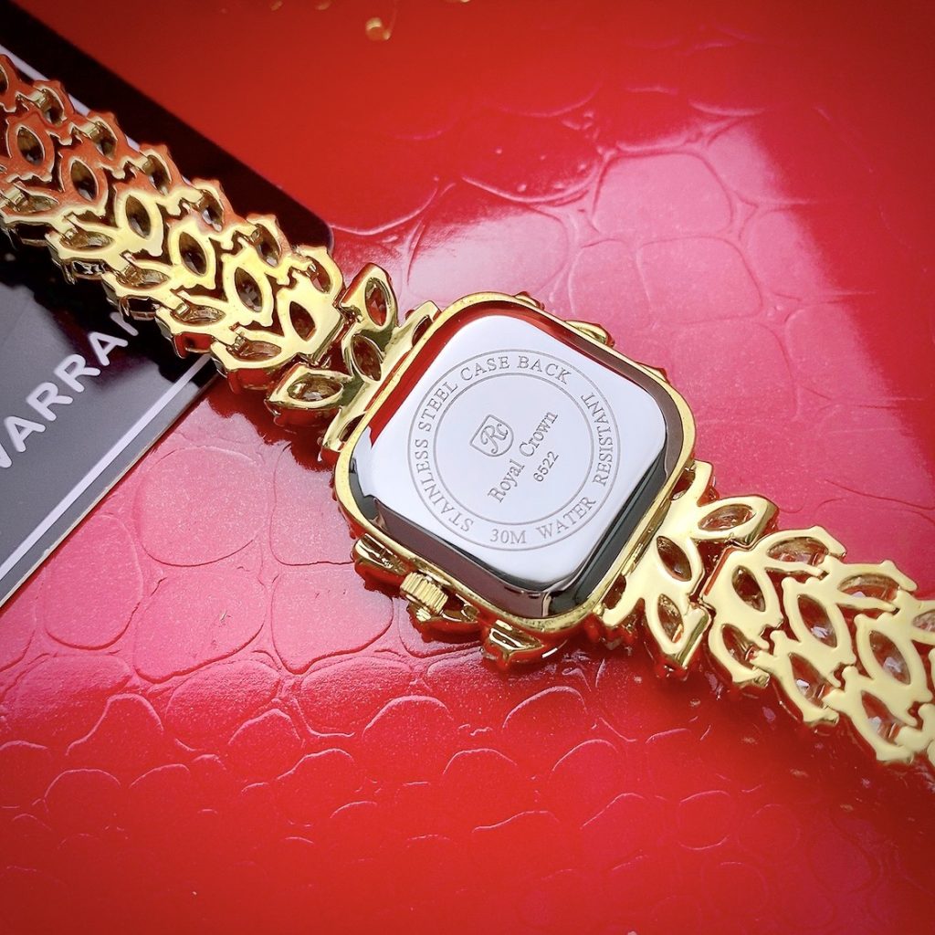 Đồng hồ nữ Royal Crown đính đá mặt xà cừ Like Auth 30mm