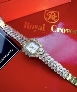Đồng hồ nữ Royal Crown đính đá mặt xà cừ Like Auth 30mm