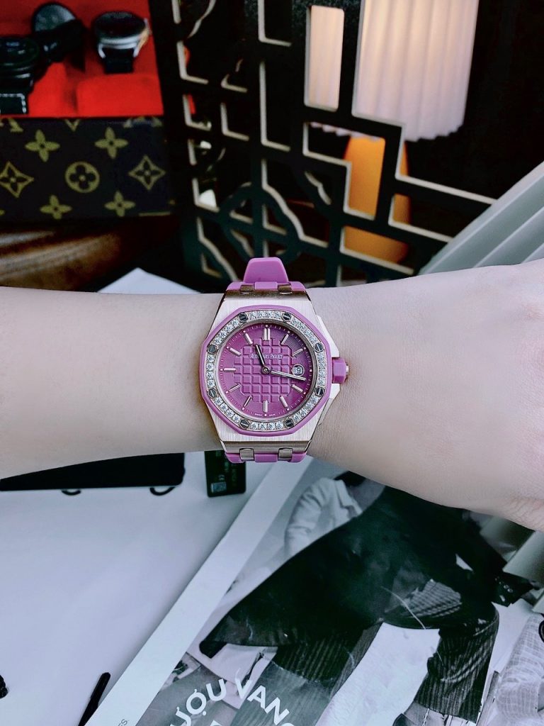 Đồng hồ Audemars Piguet Royal Oak Offshore Rose Gold màu tím Fake 11 37mm (2)