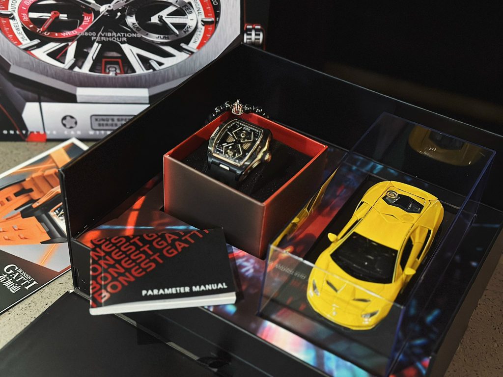 Đồng hồ Bonest Gatti 5501 chính hãng màu đen lộ máy Automatic 45mm