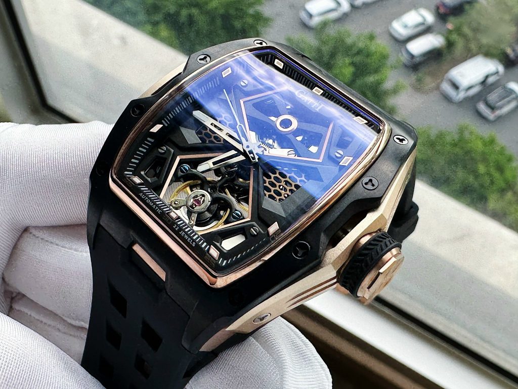 Đồng hồ Bonest Gatti 5501 chính hãng màu đen lộ máy Automatic 45mm